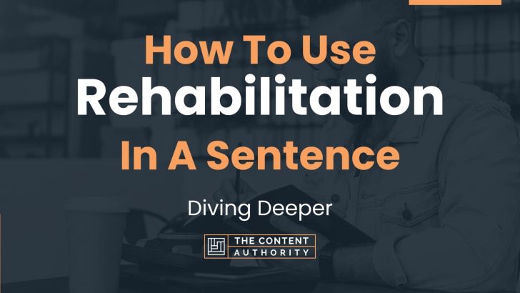 How To Use Rehabilitation In A Sentence Diving Deeper