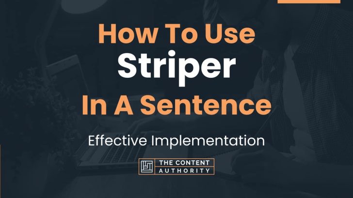 How To Use Striper In A Sentence Effective Implementation