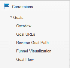 Viewing goals in Google Analytics reports screenshot