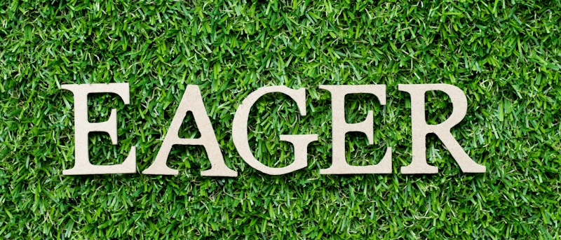 eager sign in grass