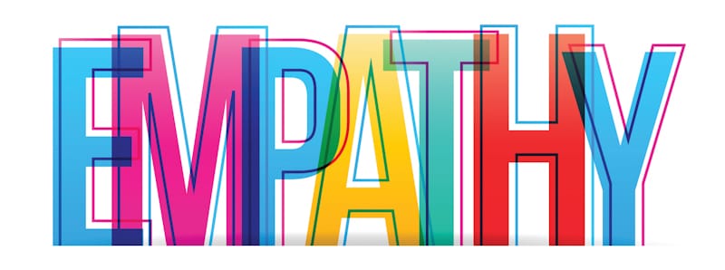 empathy sign on multicolored letters