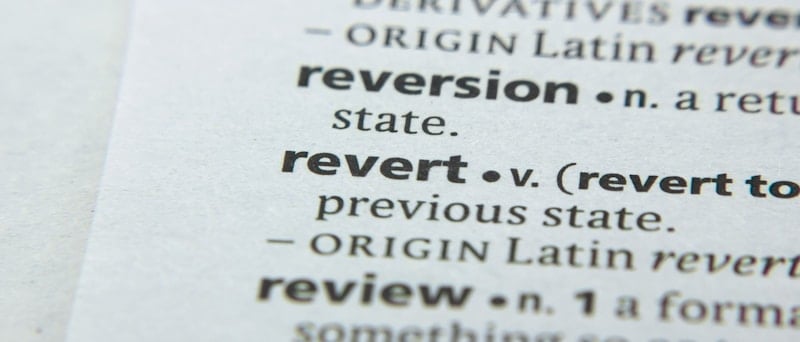 revert in the dictionary