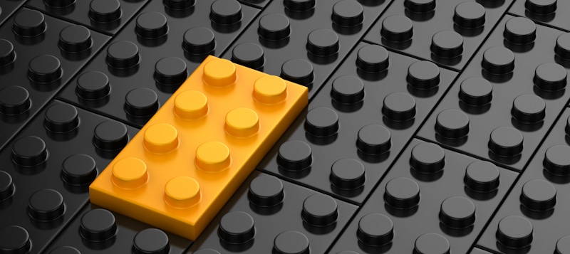 yellow lego brick stands out