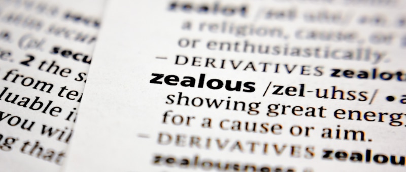 zealous word in the dictionary