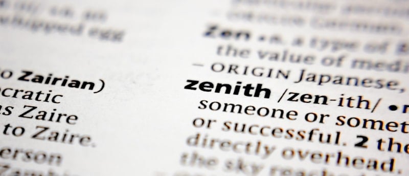 zenith word in dictionary