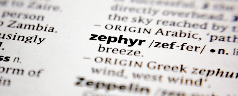 zephyr word in dictionary