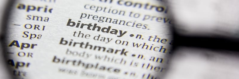 birthday word on dictionary