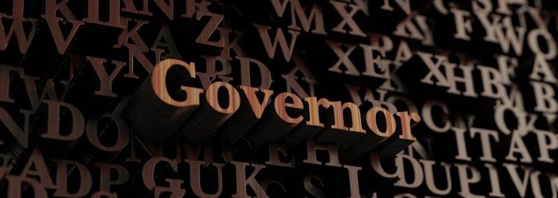 governor capitalized in wooden letters