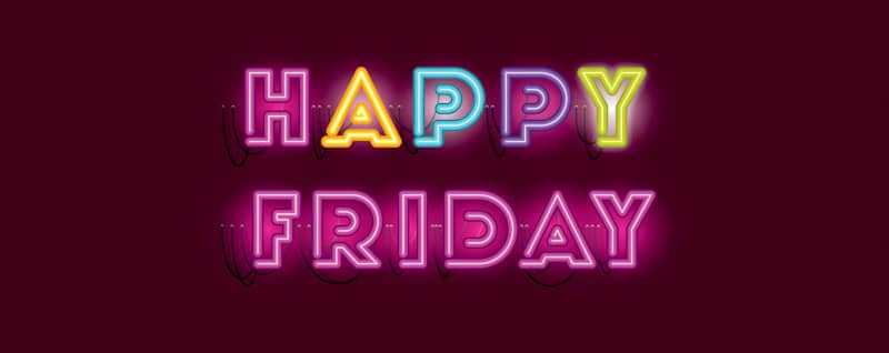 happy friday in neon letters