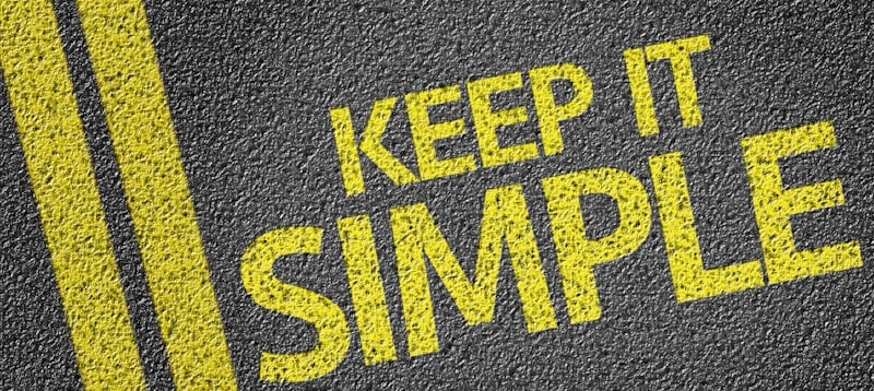 keep it simple written in pavement