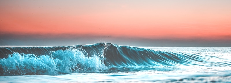 ocean waves on sunset