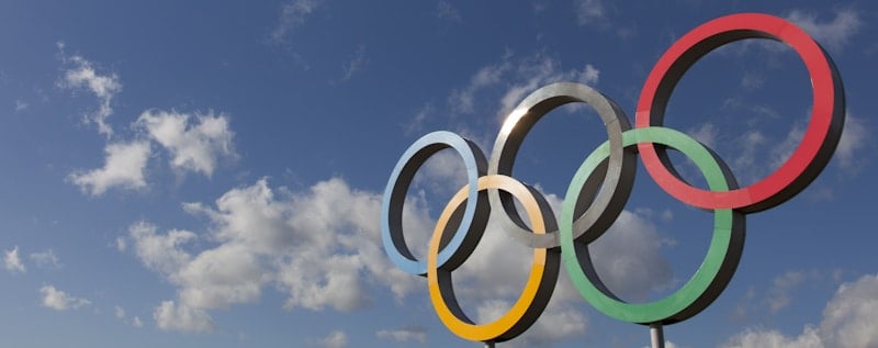 olympic symbol with the sky