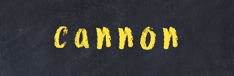 cannon word in yellow gray background