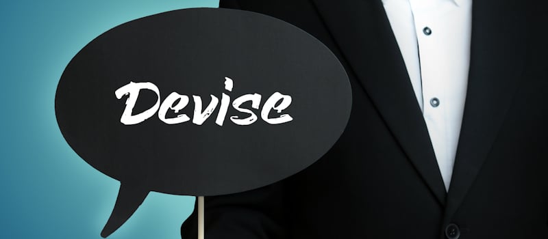 devise word sign thought bubble