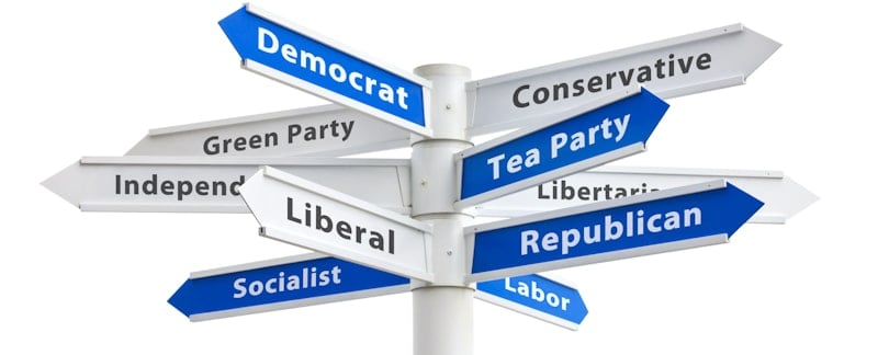 political parties names in arrows