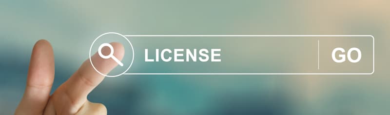 license spelled with S on search bar