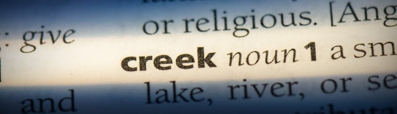 creek word in the dictionary