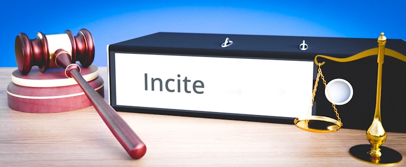 incite written on folder with legal elements