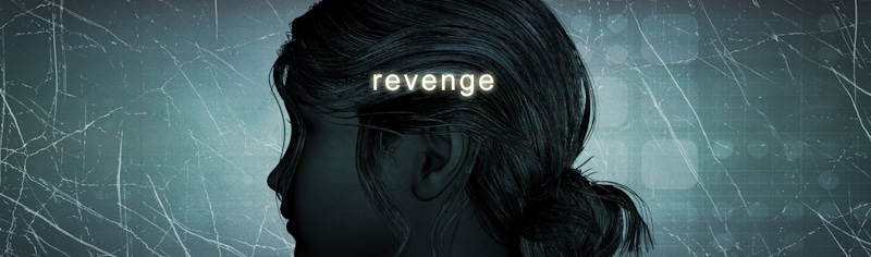revenge sign in the middle of a girls head