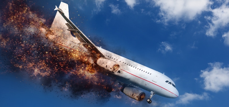 plane goes down in flames