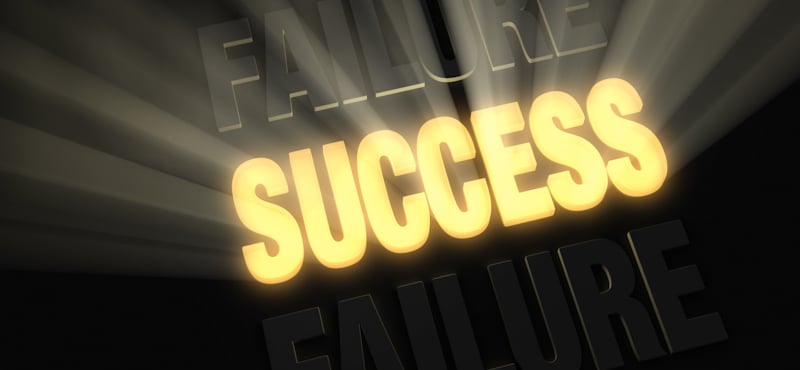 success or failure sign getting a second wind