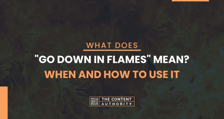 What Does You Go Down In Flames Mean