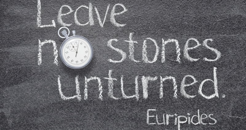 leave no stone unturned quoted
