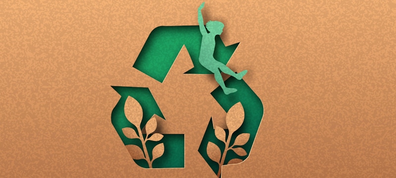 recycle logo on paper
