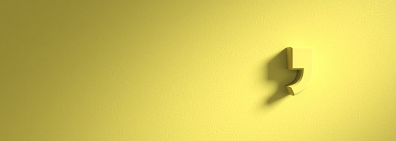 comma symbol in yellow