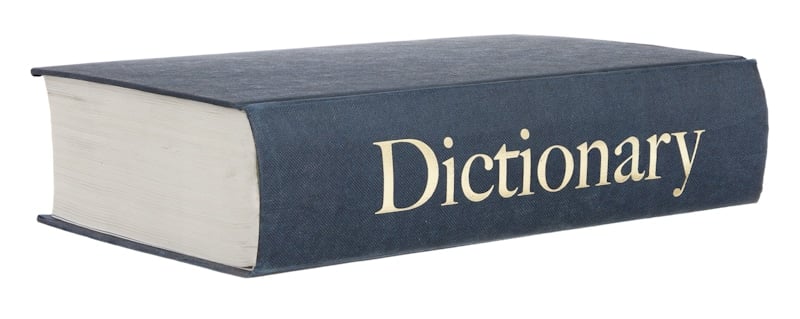 dictionary word spelled in book