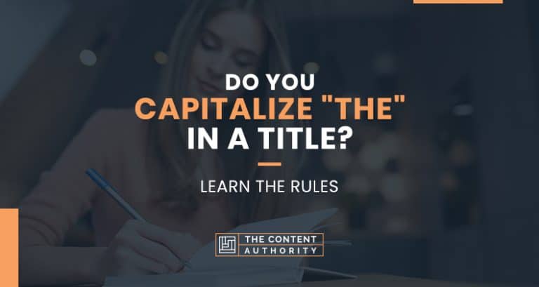 Do You Capitalize The In Title Case