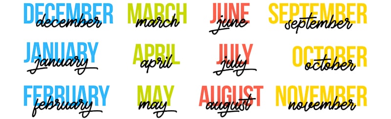 months of the year capitlized and lowercase