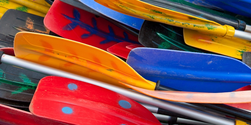 old multicolored oars