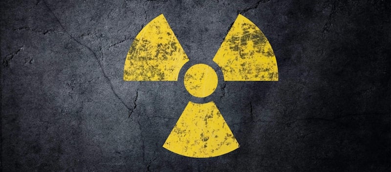 radiation symbol in yellow