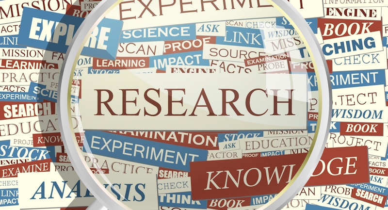 research under a magnifying glass