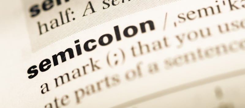 semicolon in the dictionary