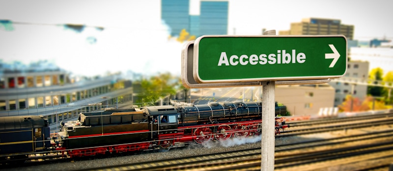 accessible word sign in train station