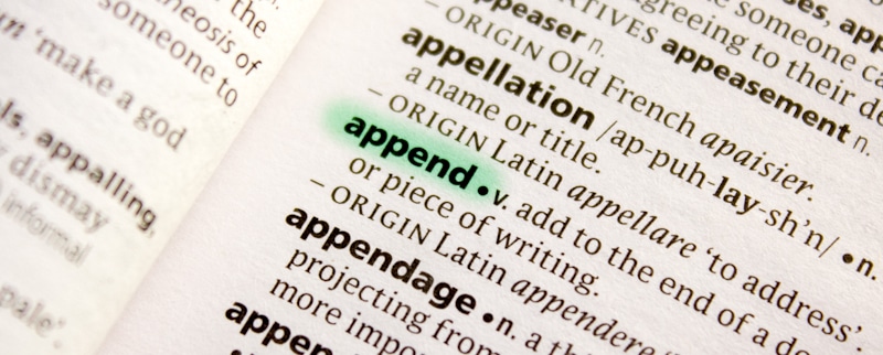 append word in dictionary