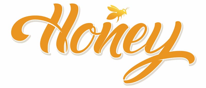 honey sign with a bee on it
