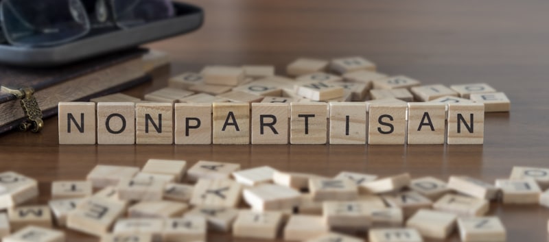 nonpartisan spelled with scrabble letters