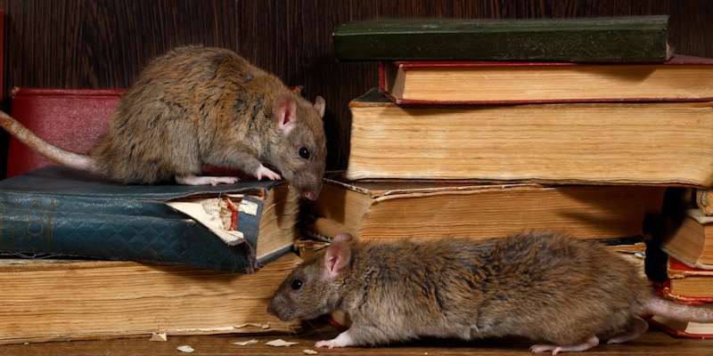 rats eating books