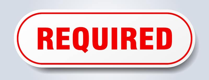 required sign