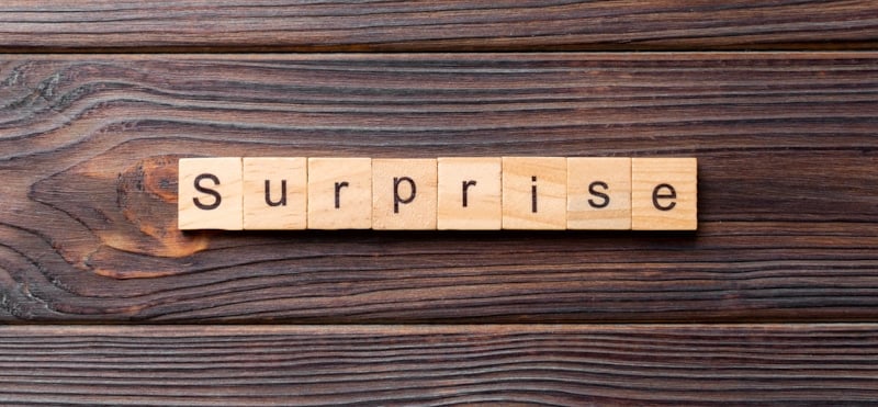 surprise spelled with scrabble letters
