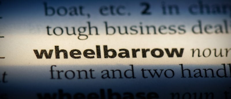 wheelbarrow word in the dictionary