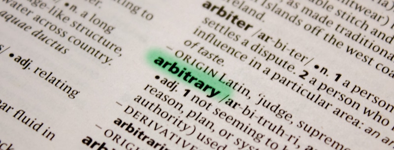 arbitrary definition in dictionary