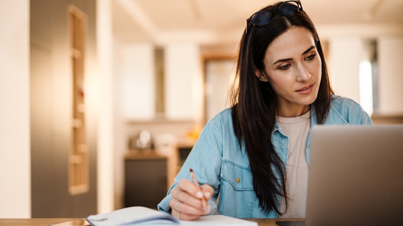 cute woman working hard