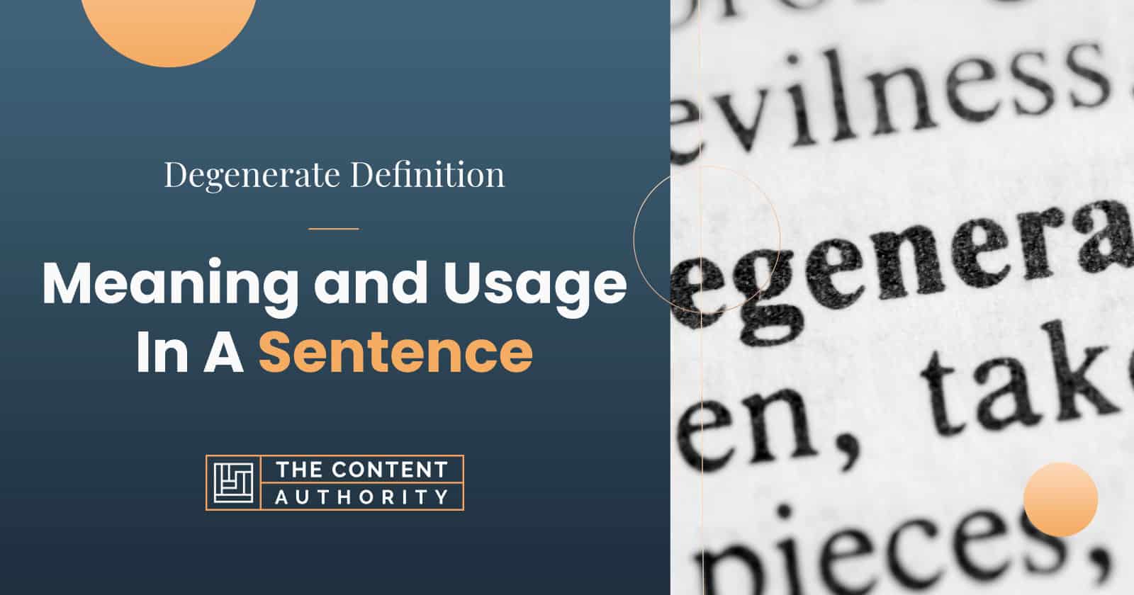 Degenerate Definition Meaning And Usage In A Sentence