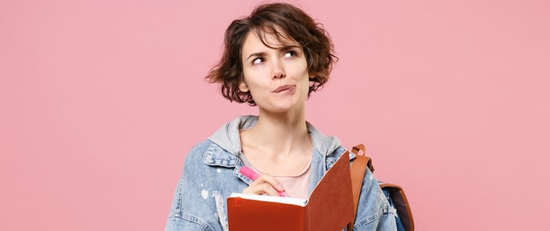 pink background woman