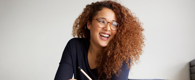 woman afro hair pencil