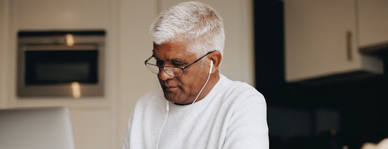 headphones old men